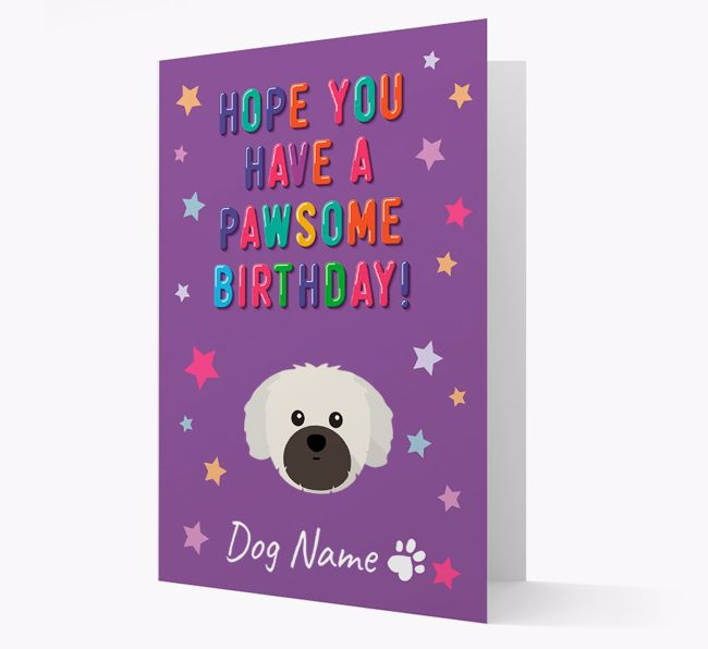 Personalised Card 'Hope You Have A Pawesome Birthday' with {breedCommonName} Icon